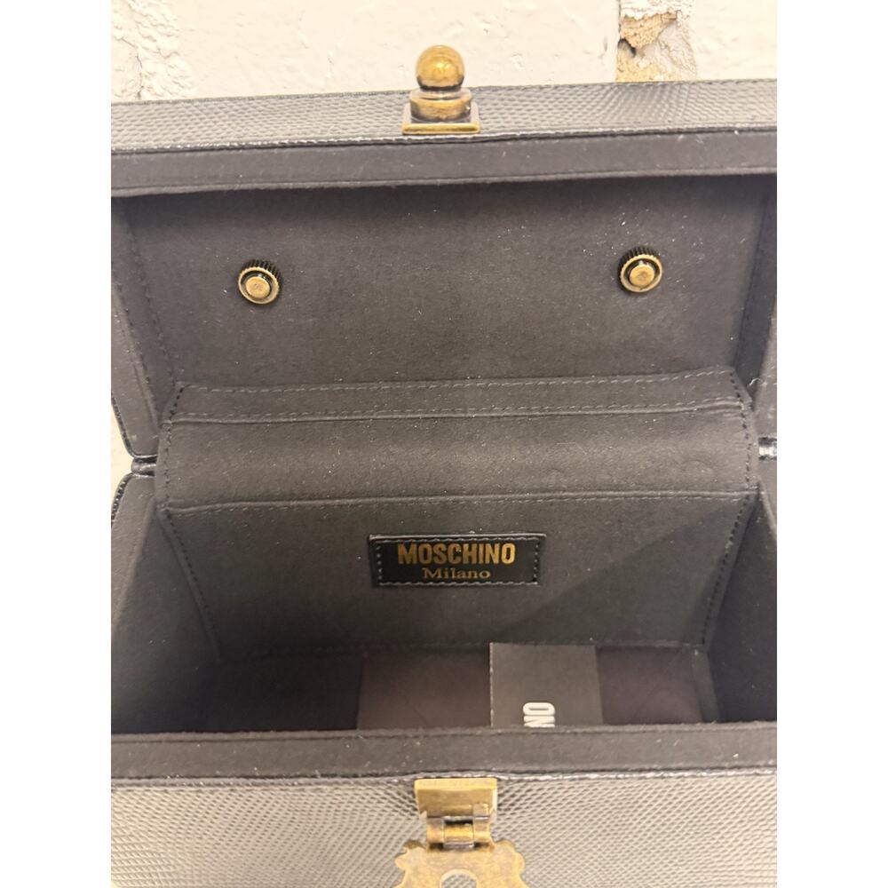 AW22 Moschino Couture Jeremy Scott Black Box Purse w/ Bronze Antique Hardware - Picture 10 of 15